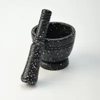 Ступка с пестиком &laquo;Чёрный мрамор&raquo;, d=10 см, чёрная