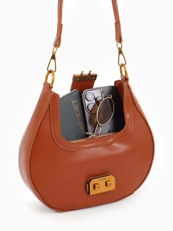 Сумка женская багет TEXTURA на молнии, 24&times;6.5&times;13 см, рыжая