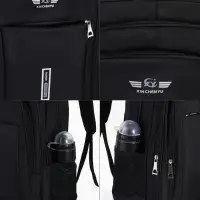 Рюкзак молодёжный, 2 отдела на молнии, 4 кармана, 37&times;17&times;54 см, чёрный