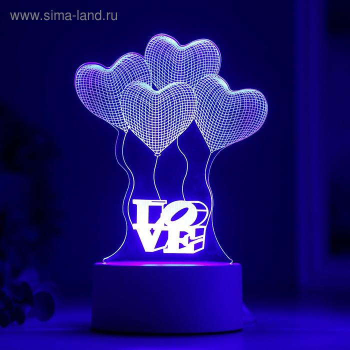 Светильник "Четыре сердца" от сети 9,5x12,5x18,5 см RISALUX