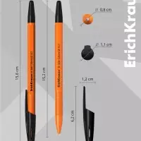 Ручка шариковая ErichKrause R=301 Orange Stick, узел 0.7 мм, чёрная