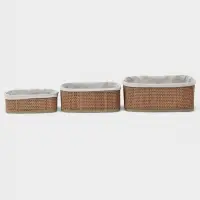Корзины для хранения Naturel, прямоугольные, 3 шт.: от 22&times;12&times;8 см до 30&times;20&times;12 см