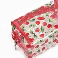 Косметичка женская Cherry, для бассейна, на молнии, прозрачная, красная