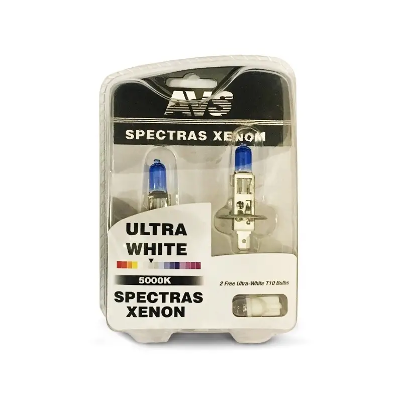 Газонаполненные лампы AVS SPECTRAS Xenon 5000K H1 12V 75W, комплект 2+2 (W5W) шт.