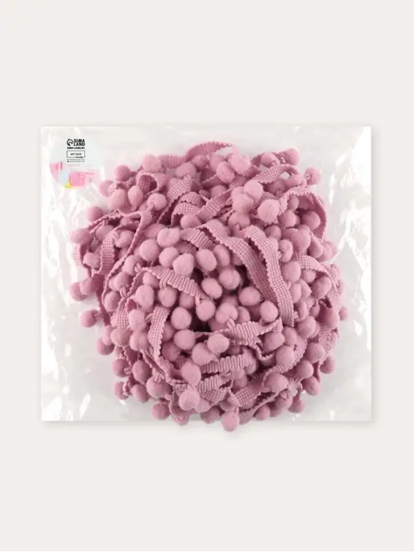 Тесьма декоративная с помпонами, 25&plusmn;5 мм, 8&plusmn;0.5 м, пудровый