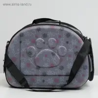 Складная сумка - переноска, 43.5&times;28&times;33 см, с отдельным входом, материал EVA, серая