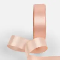 Лента атласная TEIRA, двухсторонняя, 25 мм, 25&plusmn;1 м, бежевая №0714