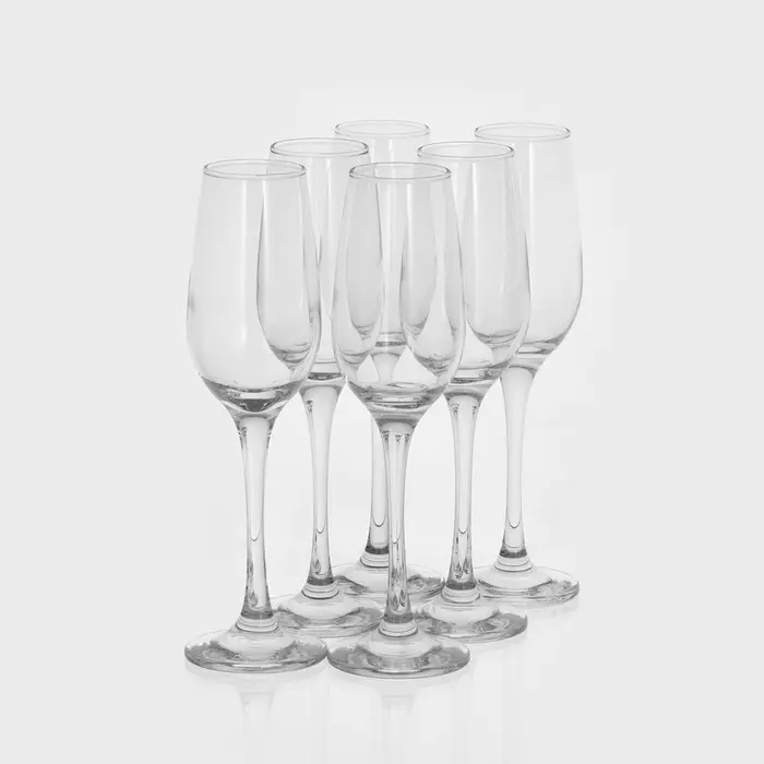 Набор бокалов для шампанского Paşabah&ccedil;e Amber, 200 мл, 6 шт., стекло, прозрачный
