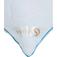 Подушка 50х70 стеганная со съемным чехлом (микрофибра/лебяжий пух), белый