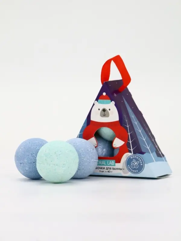 Бомбочки для ванны «Мишка», 3 шт х 40 г, морозная черника, URAL LAB Бомбочки для ванны «Мишка», 3 шт х 40 г, морозная черника, URAL LAB