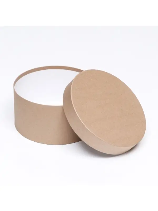 Коробка подарочная круглая, шляпная, крафт, 25&times;12 см
