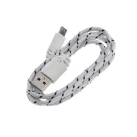 Кабель Luazon, microUSB - USB, 1 А, 0.9 м, оплётка нейлон, белый