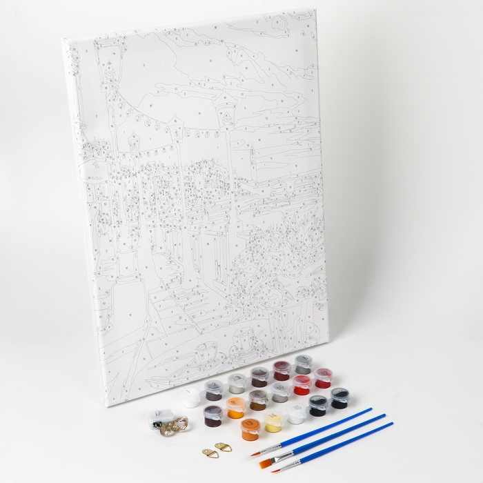 Картина по номерам с подрамником и гирляндой «Набережная», 30 х 40 см Картина по номерам с подрамником и гирляндой «Набережная», 30 х 40 см