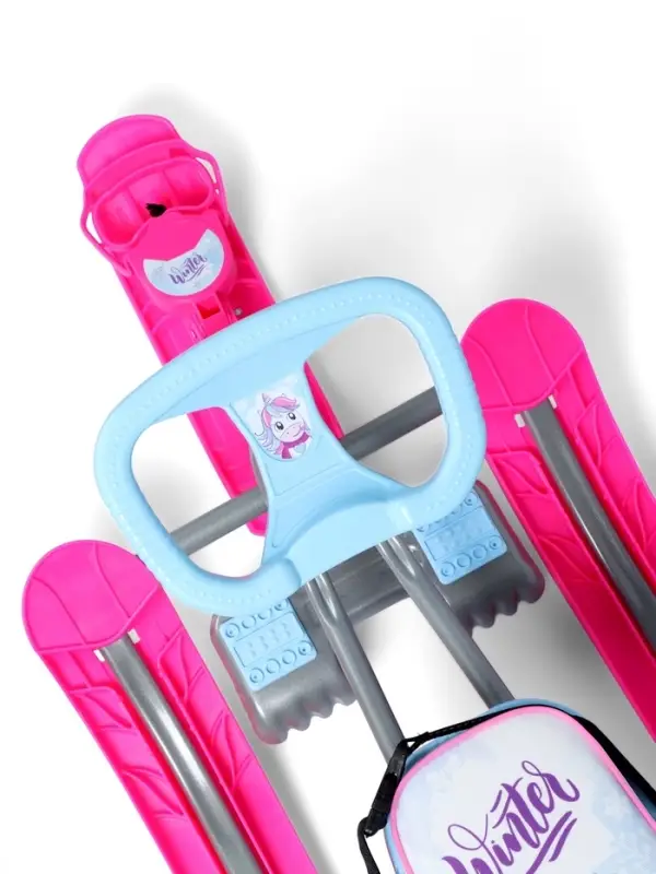 Снегокат &laquo;Тимка спорт 4-1&raquo; Единорог, со спинкой, голубой, розовый, ТС4-1 М/ЕР Nika Kids