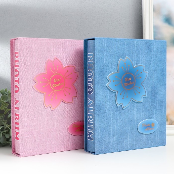 Фотоальбом на 200 фото 13х18 см Фотоальбом на 200 фото 13х18 см "Объёмный цветочек" МИКС 30х23,5х5,5 см