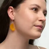 Серьги пластик &laquo;Новогодние дольки мандарина&raquo;, размер МИКС, оранжевые