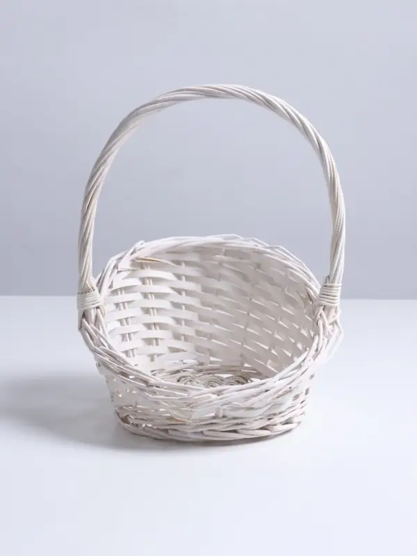 Корзина плетёная 25&times;25&times;5&times;13.5&times;30 см, ива, белая