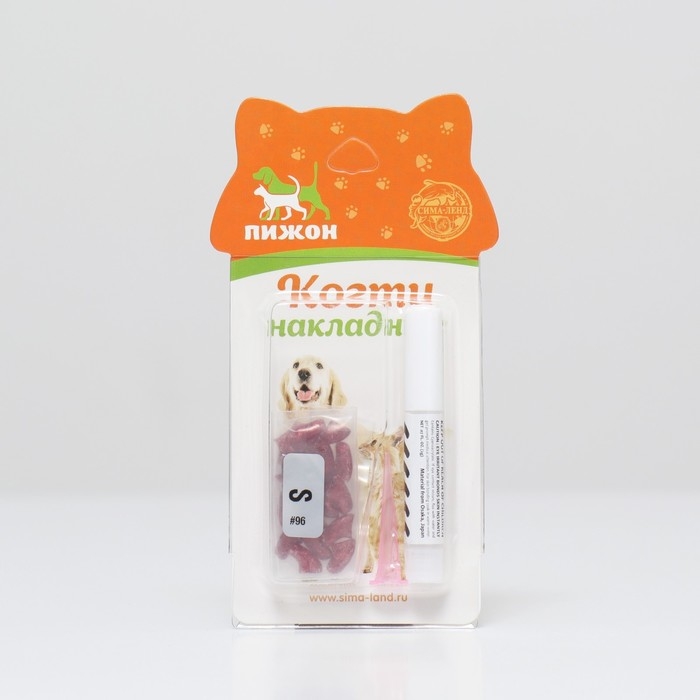 Когти накладные  Когти накладные "Антицарапки" (40 шт),  размер S,   красные с блестками