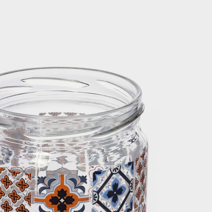 Банка стеклянная для сыпучих продуктов «Мозаика», 425 мл