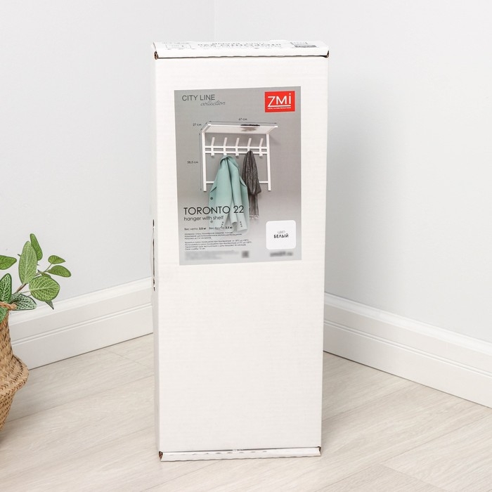 Вешалка с полкой 2-х ярусная «Торонто 22», 67×27×58,5 см, цвет белый Вешалка с полкой 2-х ярусная «Торонто 22», 67×27×58,5 см, цвет белый