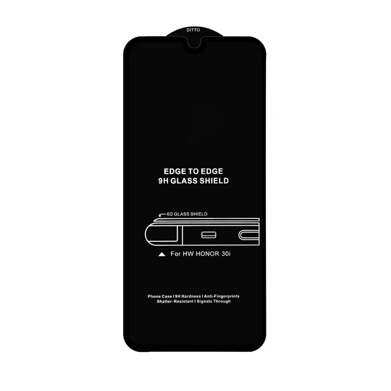 Защитное стекло для Huawei Honor 30i/Y8P Black 6D без упаковки