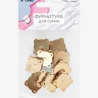 Кнопки магнитные, пришивные, d=18 мм, 10 шт., цвет золотой