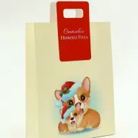 Пакет подарочный с вырубной ручкой &laquo;Корги&raquo; 30&times;40&times;12 см см, красный