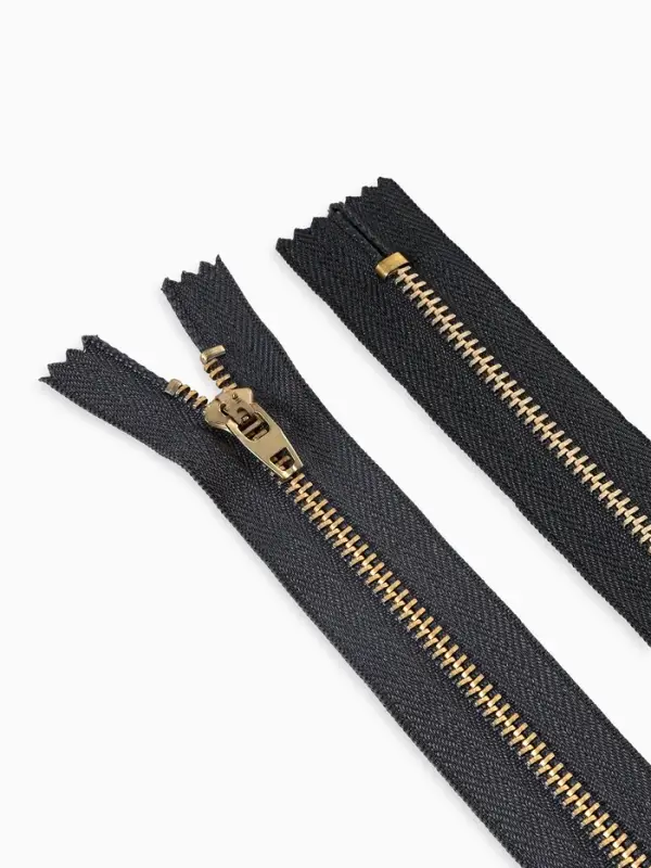 Молния металлическая, №5, неразъёмная, джинсовая, замок автомат, 18 см, цвет серый/золотой, цена за 1 штуку Молния металлическая, №5, неразъёмная, джинсовая, замок автомат, 18 см, цвет серый/золотой, цена за 1 штуку