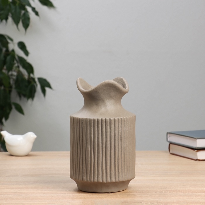 Ваза керамика настольная Ваза керамика настольная "Марис" классик, 20х11 см, серый