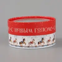 Коробка подарочная для макарун, тубус с окном &laquo;Карусель&raquo;, 12&times;12&times;5 см