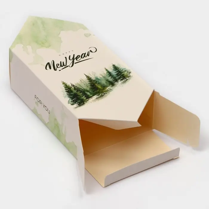 Подарочная коробка - конфета новогодняя складная For you, 9.3×14.6×5.3 см Подарочная коробка - конфета новогодняя складная For you, 9.3×14.6×5.3 см