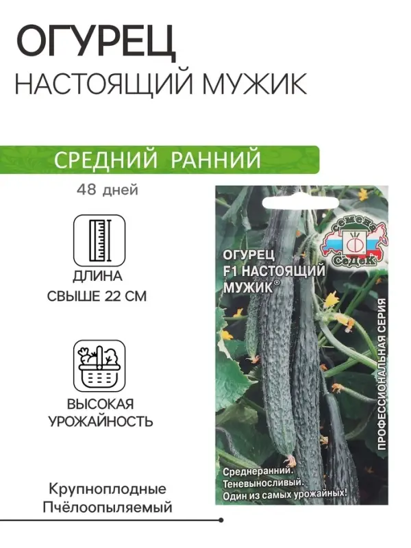 Семена Огурец &laquo;Настоящий мужик &raquo;, 0.2 г