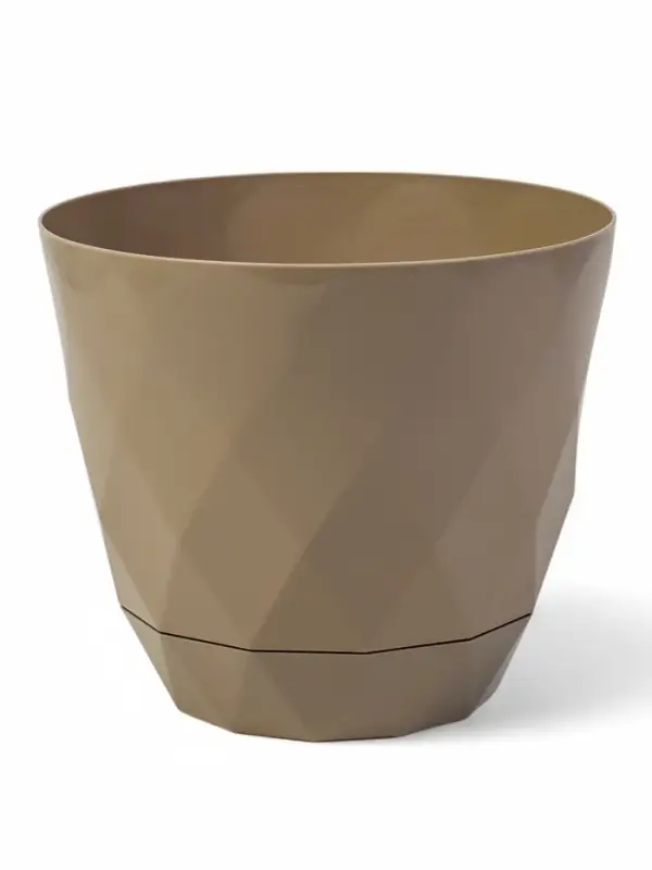 Горшок для цветов "Laurel" D-22 см, 4,5 л с поддоном, бежевый