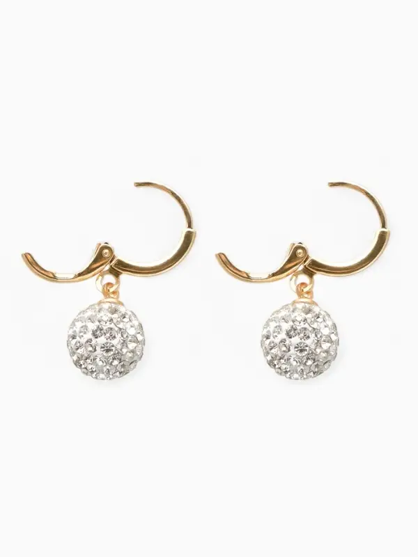 Серьги со стразами &laquo;Шамбала&raquo;, сияние, белые в золоте