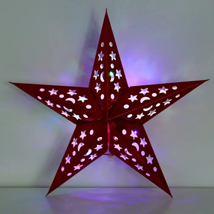 Звезда интерьерная с гирляндой модель G-15 Звезда интерьерная с гирляндой модель G-15 "Бой курантов", 45 х 45 см