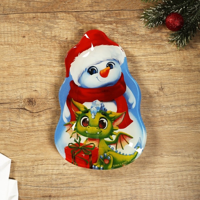 Тарелка снеговик «Дракоша», 13.4 х 20.5 см Тарелка снеговик «Дракоша», 13.4 х 20.5 см