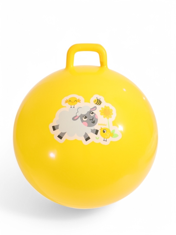 Мяч прыгун с ручкой 65 см, 520 гр, цвета микс Мяч прыгун с ручкой 65 см, 520 гр, цвета микс