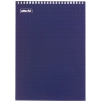 Блокнот 40л,А4,мет.гребень,однотонная обл.,ВДлак,в ассортименте