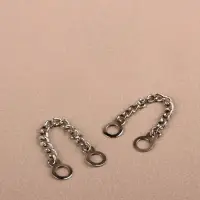 Цепочка для одежды, 0.9×10 см, 2 шт., цвет серебряный