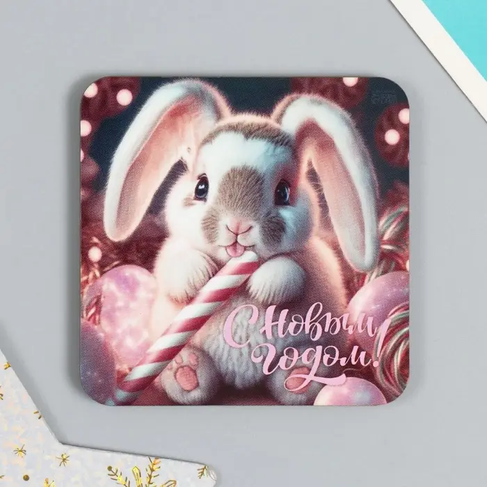 Магнит на холодильник «Зверята», дерево, 7×7 см, 5 видов, МИКС