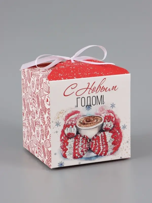 Коробка складная, подарочная новогодняя &laquo;С Новым годом&raquo; 12&times;12&times;12 см