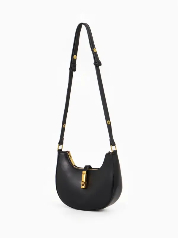 Сумка женская багет TEXTURA на молнии, 24&times;6&times;14 см, чёрная