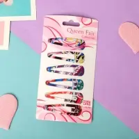 Невидимка для волос "Селена" (набор 6 шт) абстракция, 4,5 см