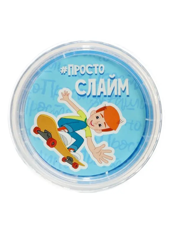 Слайм "Простоквашино", синий, с шариками, 100 г SLM341
