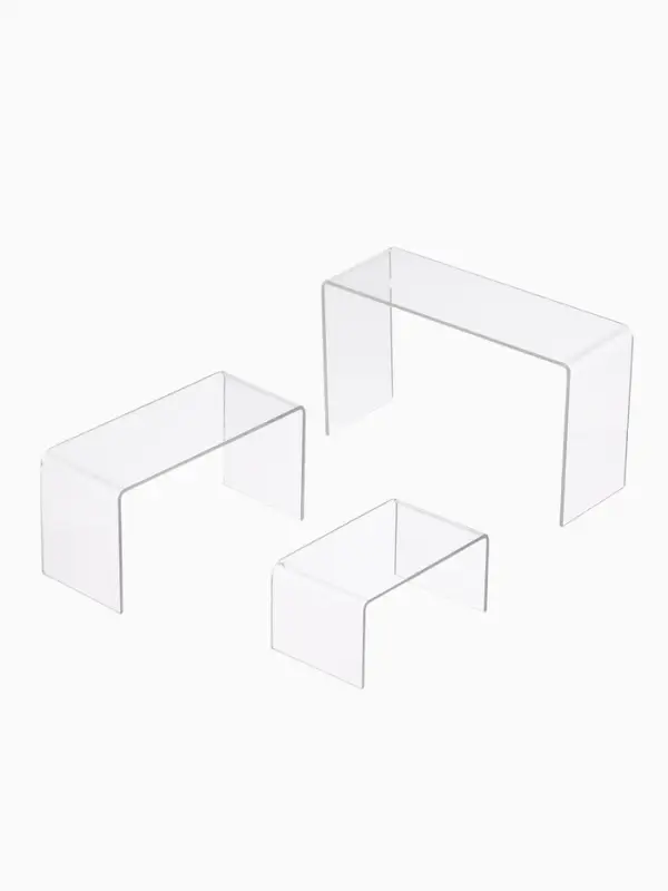 Набор ступенек-подиумов 3 шт.,  11,5*4*6,5 см, акрил 2 мм, в защитной пленке, цвет прозрачный   1098