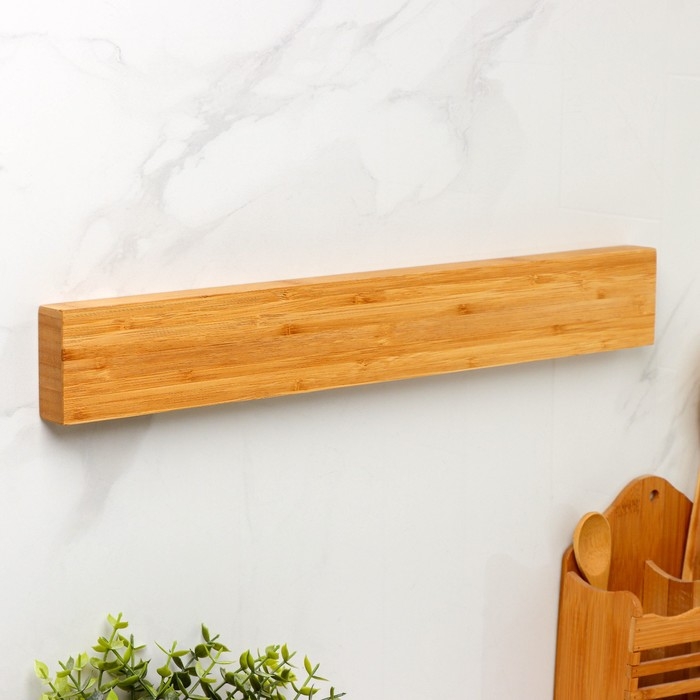 Держатель для ножей магнитный Magistrо Bamboo, 43 см, бамбук Держатель для ножей магнитный Magistrо Bamboo, 43 см, бамбук