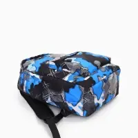 Рюкзак школьный на молнии, с карманами, с принтом, 30&times;13&times;42 см, синий