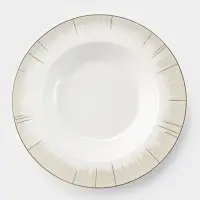 Тарелка глубокая WY Golden rays, 290 мл, d=22 см, фарфор, белая