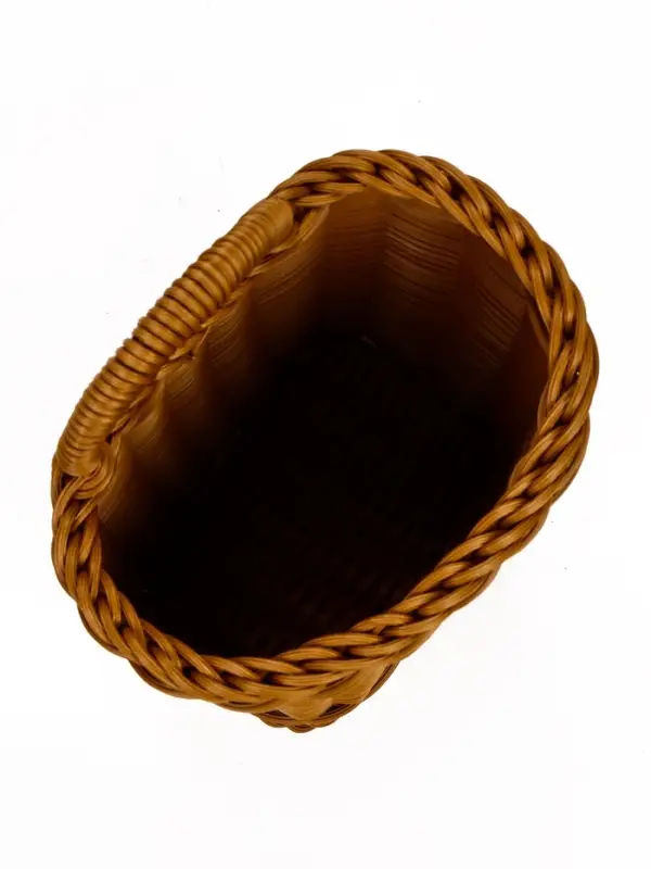 Корзина пластик 15 х 18 х 12 см, ручка 10 см коричневый