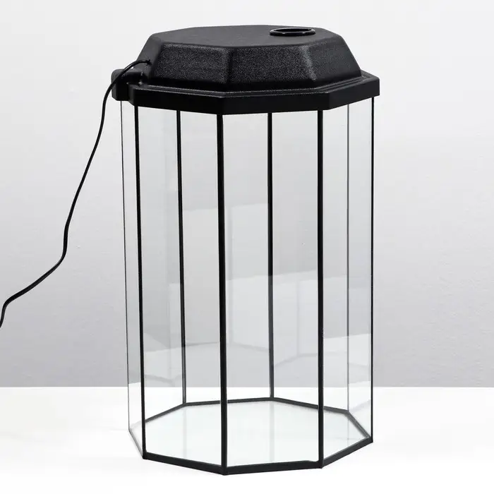 Аквариум «Восьмигранный» с крышкой, 32 литра, 29×29×45/50 см, чёрный Аквариум «Восьмигранный» с крышкой, 32 литра, 29×29×45/50 см, чёрный